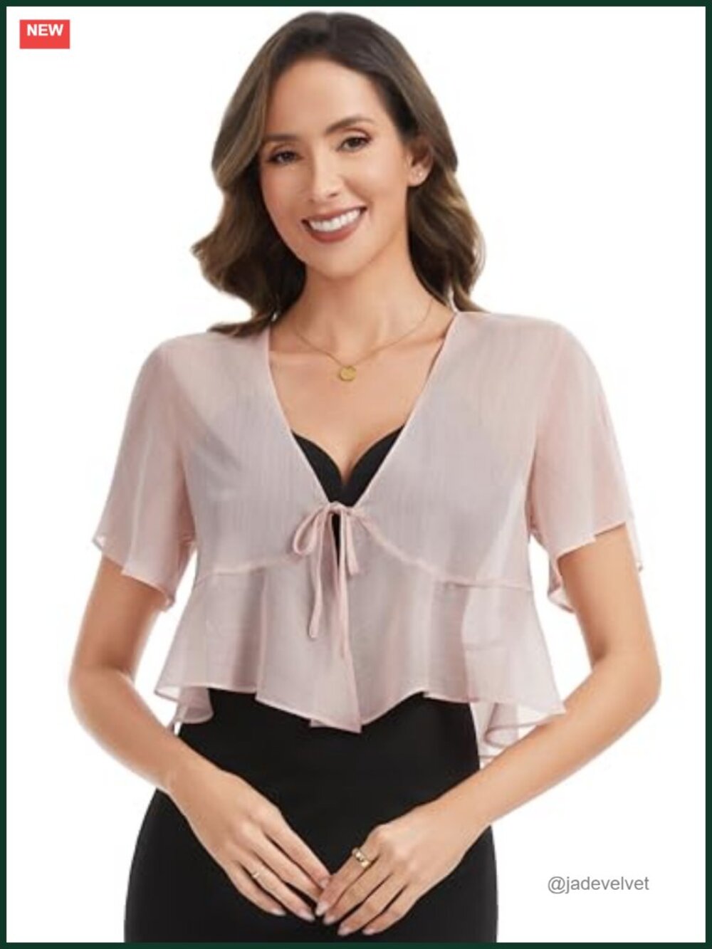 Shiny Chiffon Sheer Shrug Tie Front Short Sleeve Bolero Cardigan